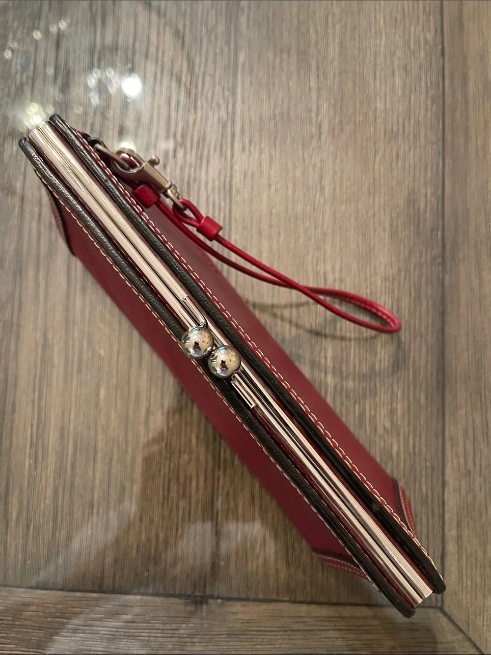 Pelle Studio - Wilson Leather Red Kiss Lock Clutch - Wristet - Wallet